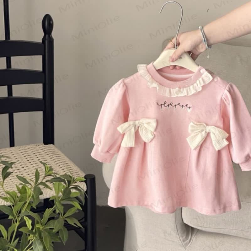 Kleid für Baby Mädchen mit Schleife - Rosa - 1-2J - image 3