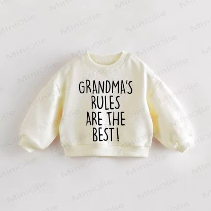 GRANDMA'S RULES ARE THE BEST! Baby Kleinkind Sweatshirt - Creme - 3-5J - image 1
