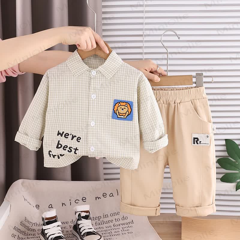 WE'RE BEST FRI Baby Kleinkind Junge Liebe Tier Plaid 2-teiliges Set - Hellgrün - 5-7J - image 4