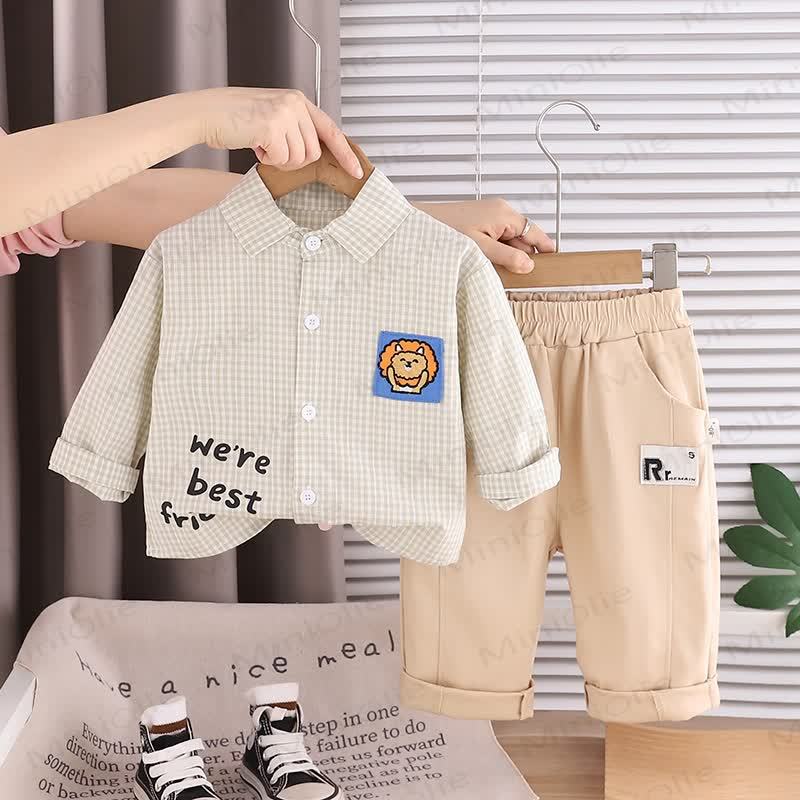 WE'RE BEST FRI Baby Kleinkind Junge Liebe Tier Plaid 2-teiliges Set - Hellgrün - 5-7J - image 4