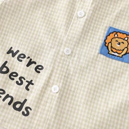 WE'RE BEST FRI Baby Kleinkind Junge Liebe Tier Plaid 2-teiliges Set - image 8