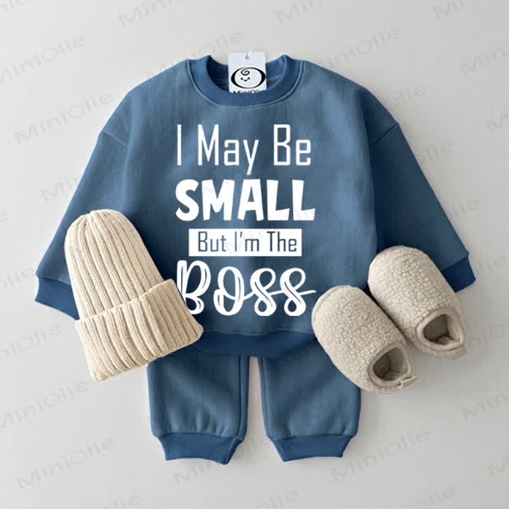 I MAY BE SMALL BUT I'M THE BOSS! Baby Sportanzug, Blau - Set - Blau - 2-3J - image 1