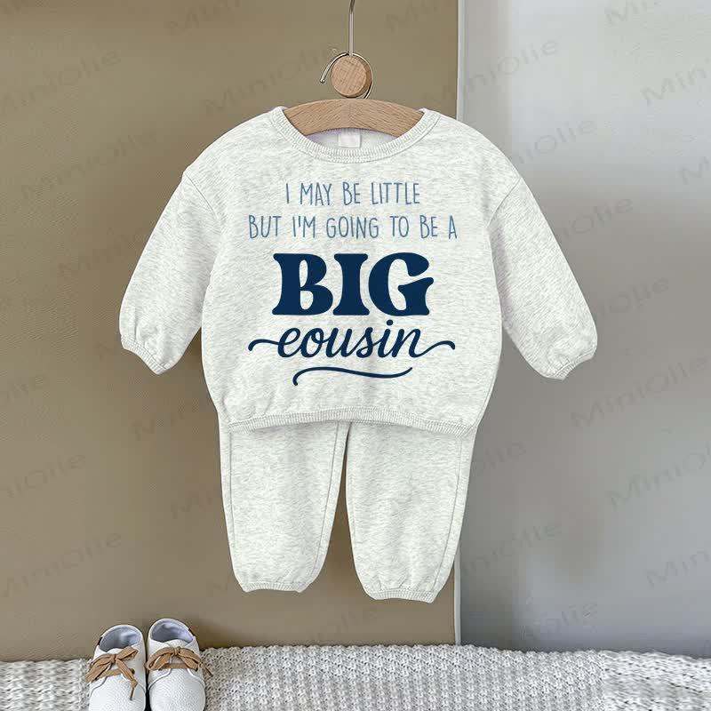 I MAY BE LITTLE BUT I'M GOING TO BE A BIG COUSIN – Baby Sweatshirt -2-teiliges Set - Grau - 2-3J - image 1