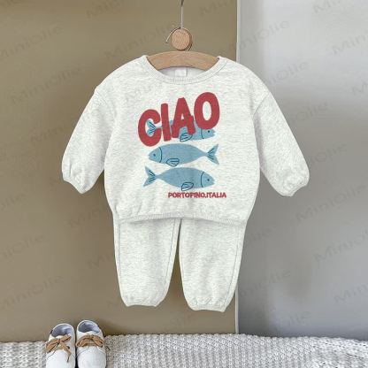 CIAO PORTOFINO ITALIA Baby Fisch Sweatshirt 2-teiliges Set - Grau - 2-3J - image 1