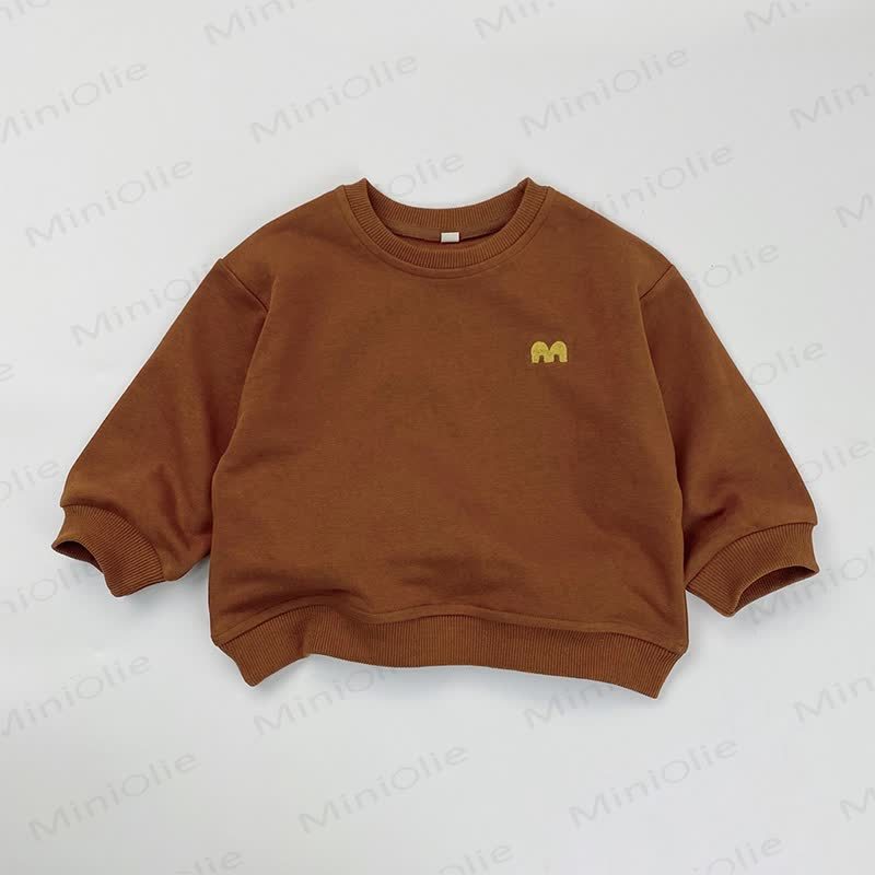 Kleinkind Sweatshirt mit Rundhalsausschnitt und Gestickt - Braun - 8Y - image 6