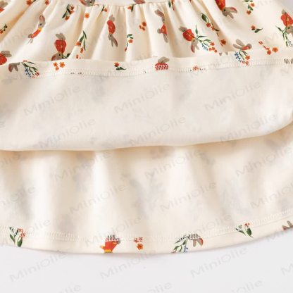 Kleid mit Blume, Hase und Schleife für Baby , Mädchen - image 4