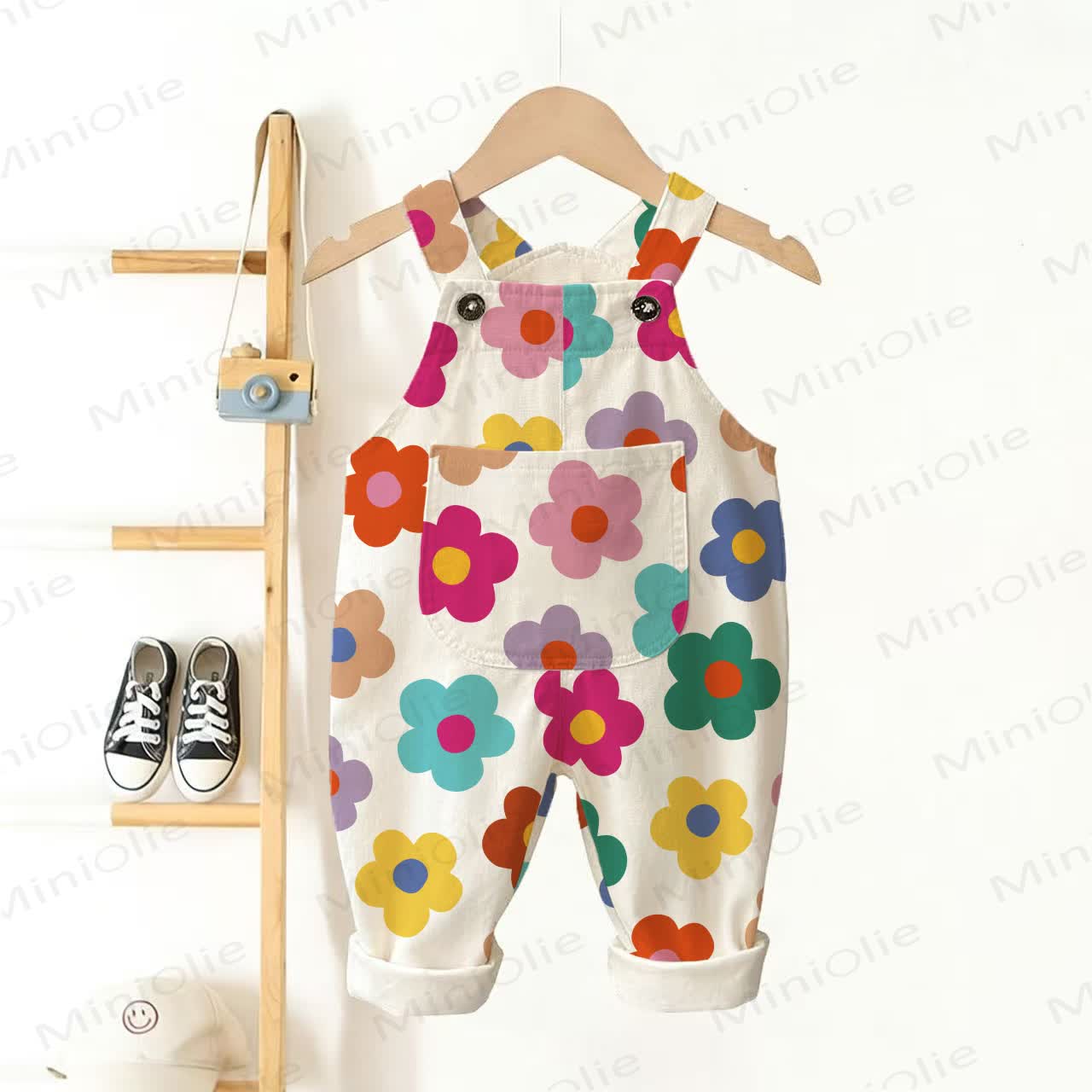 Baby Kleinkind Dopamin Blumen Weißer Overalls - Weiß - 3-5J - image 1