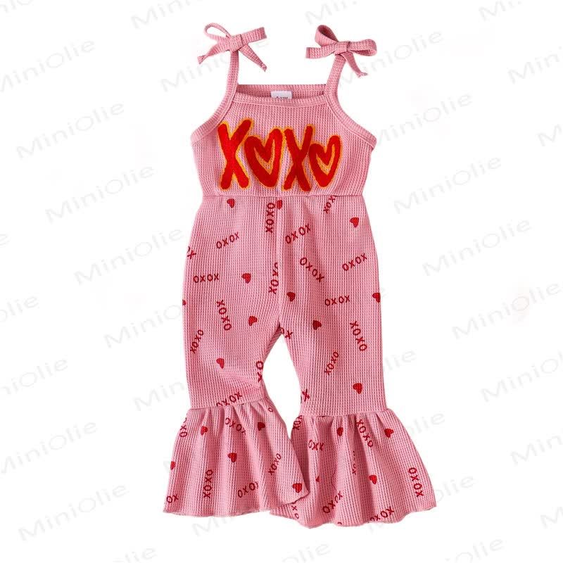 XOXO Baby Girl Schleife Liebe Overalls - Rosa - 3-4J - image 1