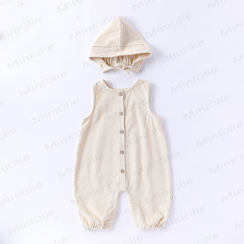 Strampler Baby Strampler in Einfarbig mit passender Hut - Beige - 18-24M - image 2