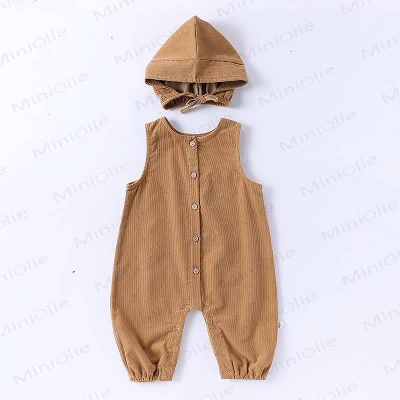 Strampler Baby Strampler in Einfarbig mit passender Hut - Khaki - 18-24M - image 7