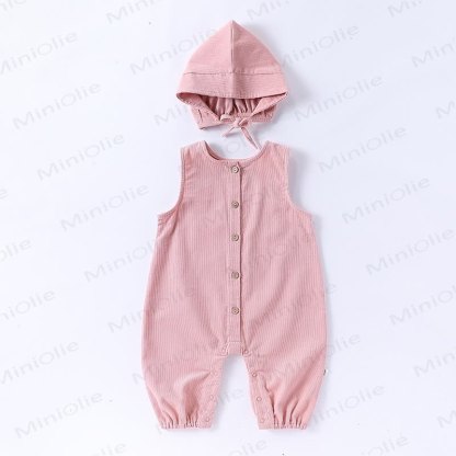 Strampler Baby Strampler in Einfarbig mit passender Hut - Rosa - 18-24M - image 9