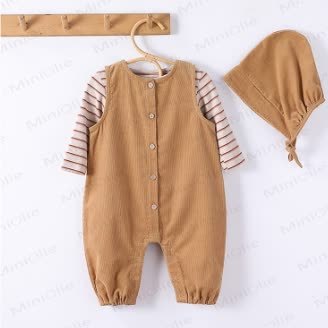 Strampler Baby Strampler in Einfarbig mit passender Hut - image 8