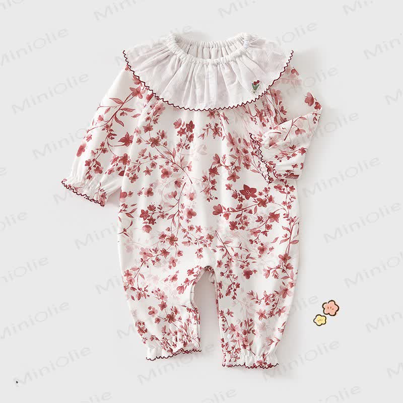 Baby Strampler mit Blumen und Strampler - Rot - 18-24M - image 1