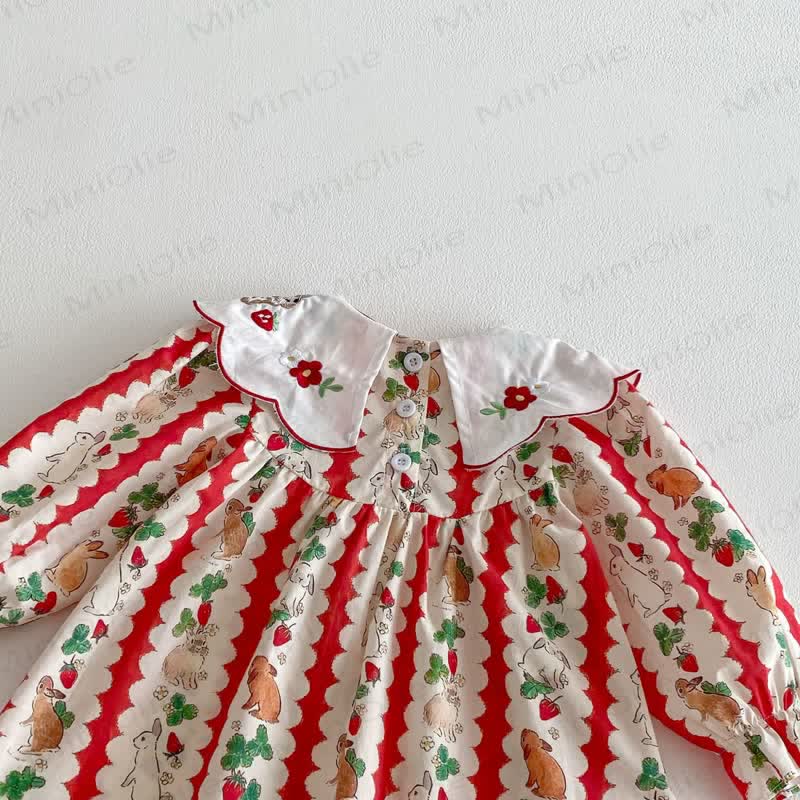 Kleid für Kleinkind Mädchen: Hase, Erdbeere, Blume - image 6