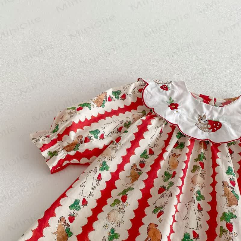 Kleid für Kleinkind Mädchen: Hase, Erdbeere, Blume - image 8