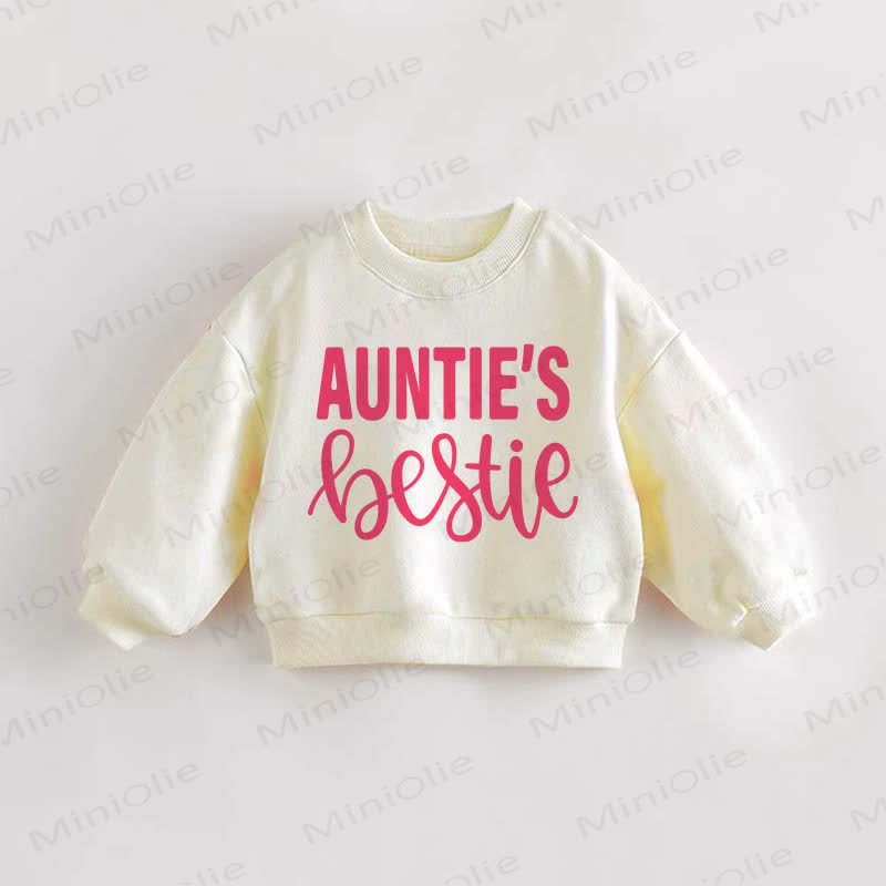 Baby Kleinkind Sweatshirt „AUNTIE'S BESTIE“ - Creme - 3-5J - image 1
