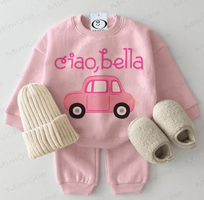 CIAO, BELLA Baby Auto Rosa Sweatshirt -teiliges Set - Rosa - 2-3J - image 1