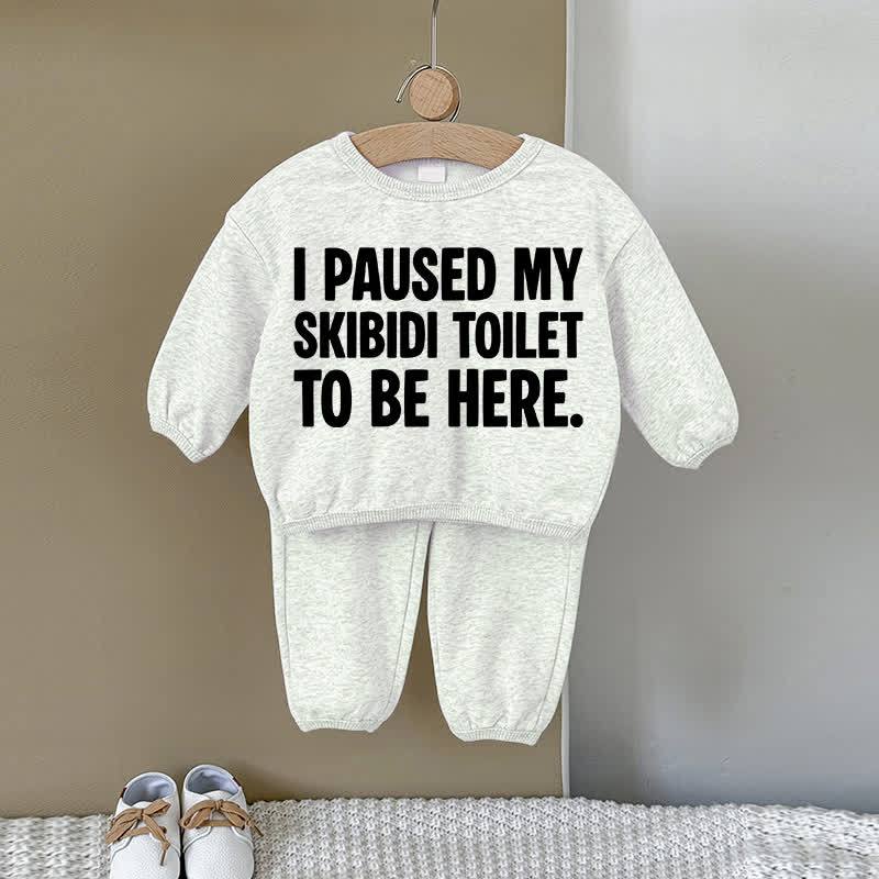 I PAUSED MY SKIBIDI TOILET TO BE HERE. Baby Sweatshirt 2-teiliges Set - Grau - 2-3J - image 1