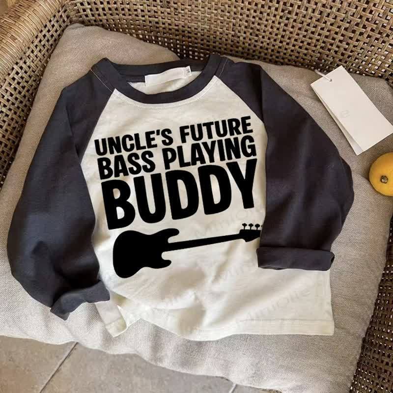 Baby -T-Shirt, dunkelgrau, Raglan, für den UNCLE'S FUTURE BASS PLAYING BUDDY - Drak Gray - 2-3J - image 1