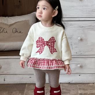 Baby Mädchen Schleife Plaid Sweatshirt - image 2