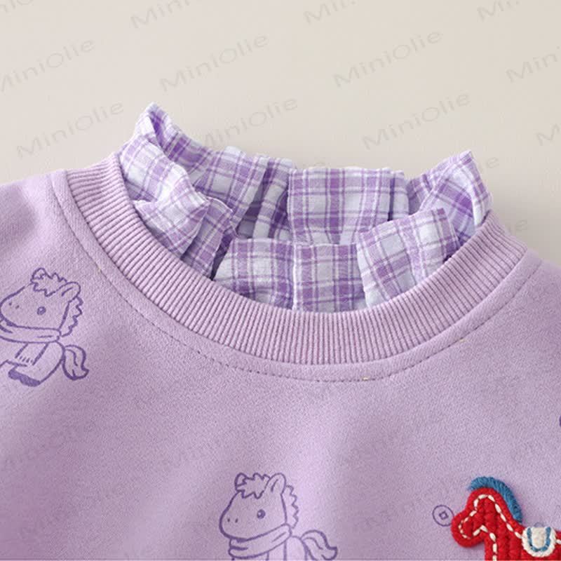 Baby Kleinkind Mädchen-Pferd- Schleife - Karo-2-teiliges Set - image 8