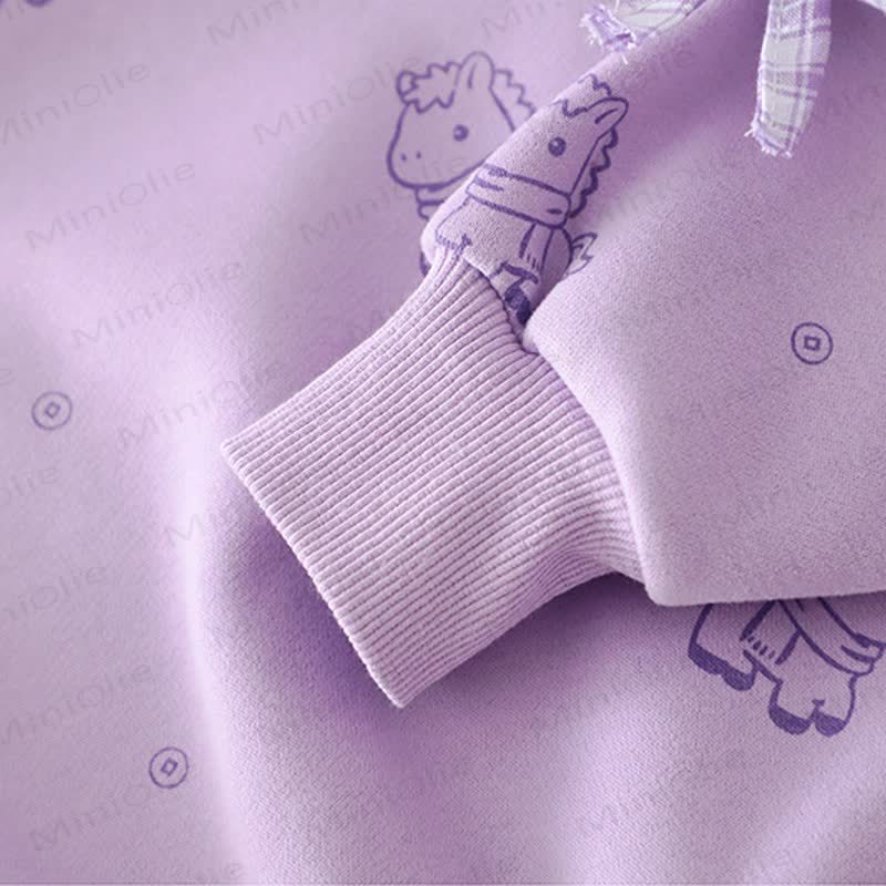 Baby Kleinkind Mädchen-Pferd- Schleife - Karo-2-teiliges Set - image 11