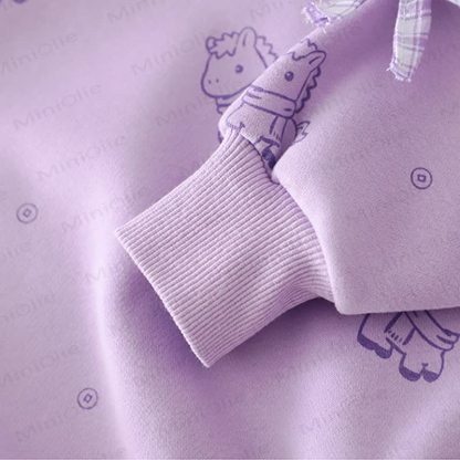 Baby Kleinkind Mädchen-Pferd- Schleife - Karo-2-teiliges Set - image 11