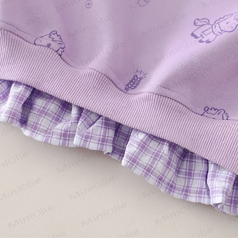 Baby Kleinkind Mädchen-Pferd- Schleife - Karo-2-teiliges Set - image 13