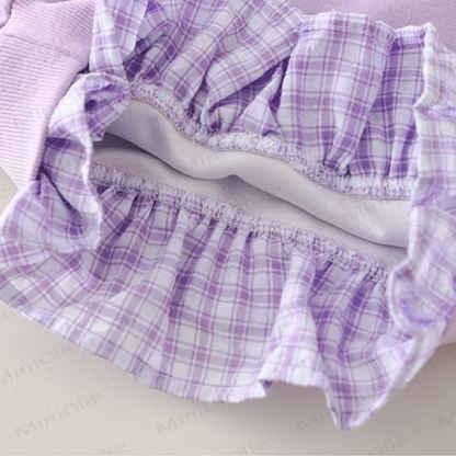 Baby Kleinkind Mädchen-Pferd- Schleife - Karo-2-teiliges Set - image 14