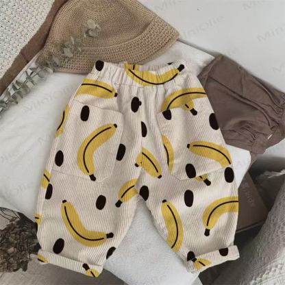 Baby Kleinkind mit Bananen- und Punktmuster - Hose - Beige - 5-7J - image 1