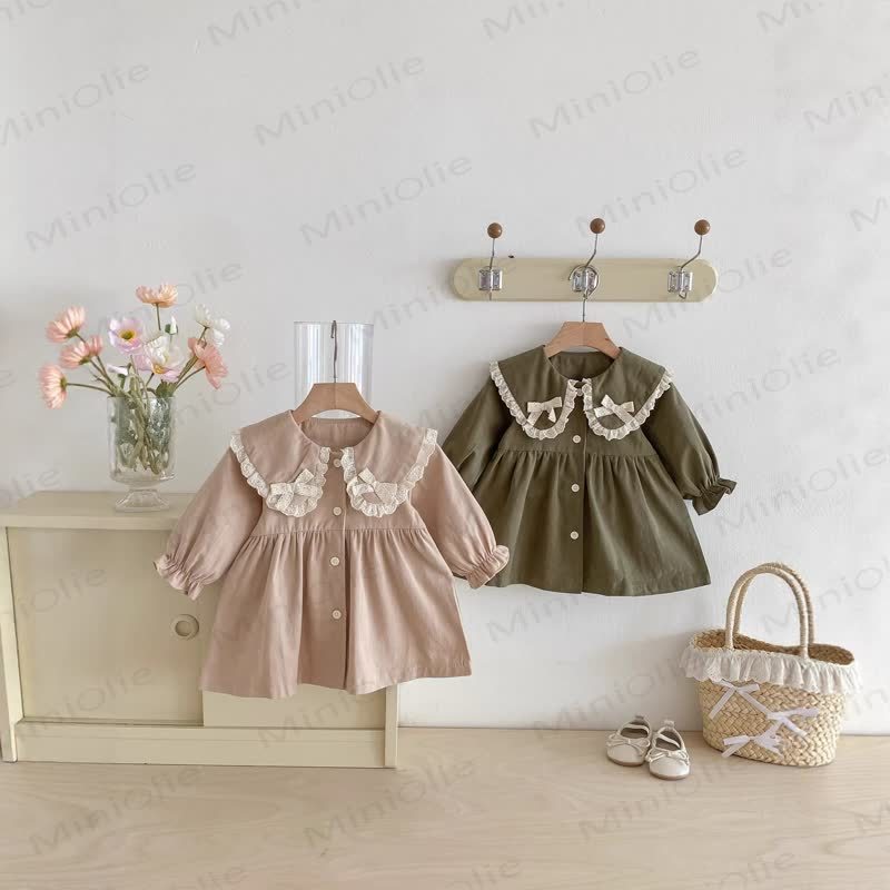 Kleid mit Lace und Schleife am Revers für Baby und Kleinkind - image 1