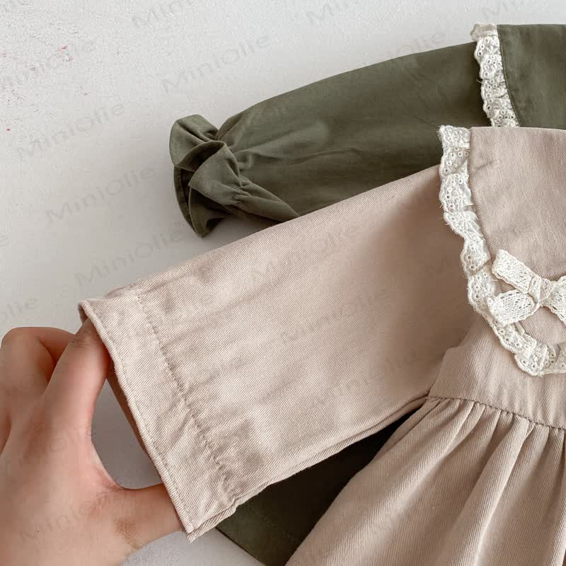 Kleid mit Lace und Schleife am Revers für Baby und Kleinkind - image 8