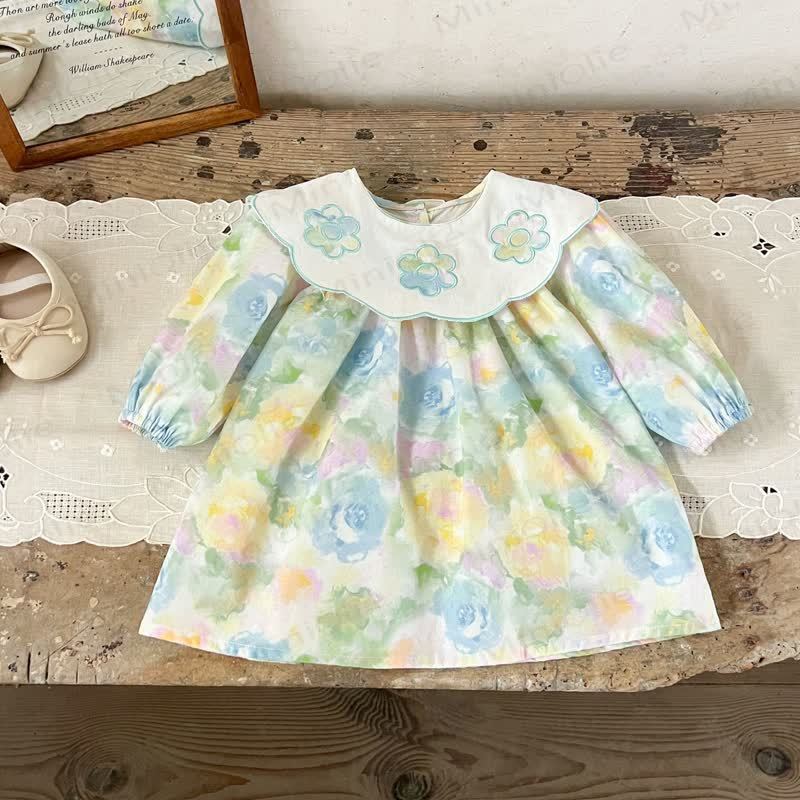 Kleid für Baby und Kleinkinder mit Gestickt am Revers - Hellblau - 8Y - image 1