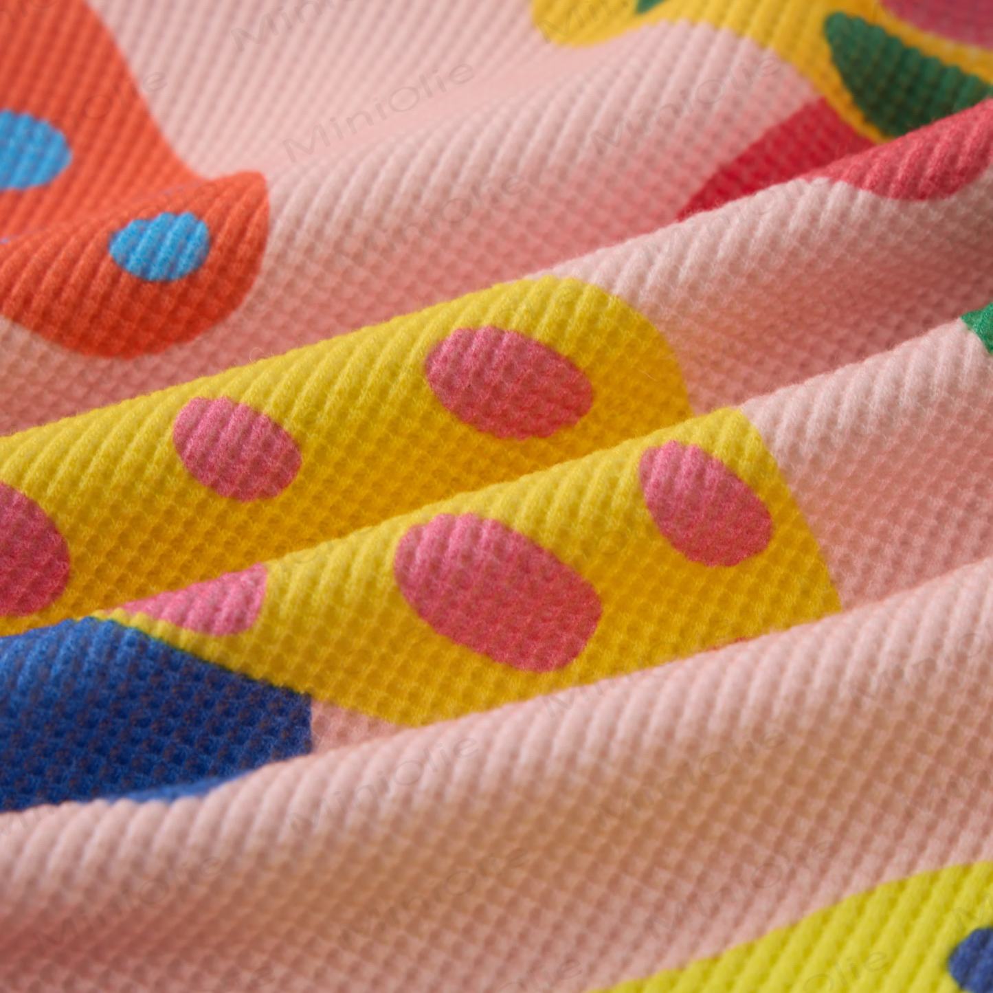 Baby Waffel Sweatshirt mit Bunt Pilzmuster, 2-teiliges Set - image 5