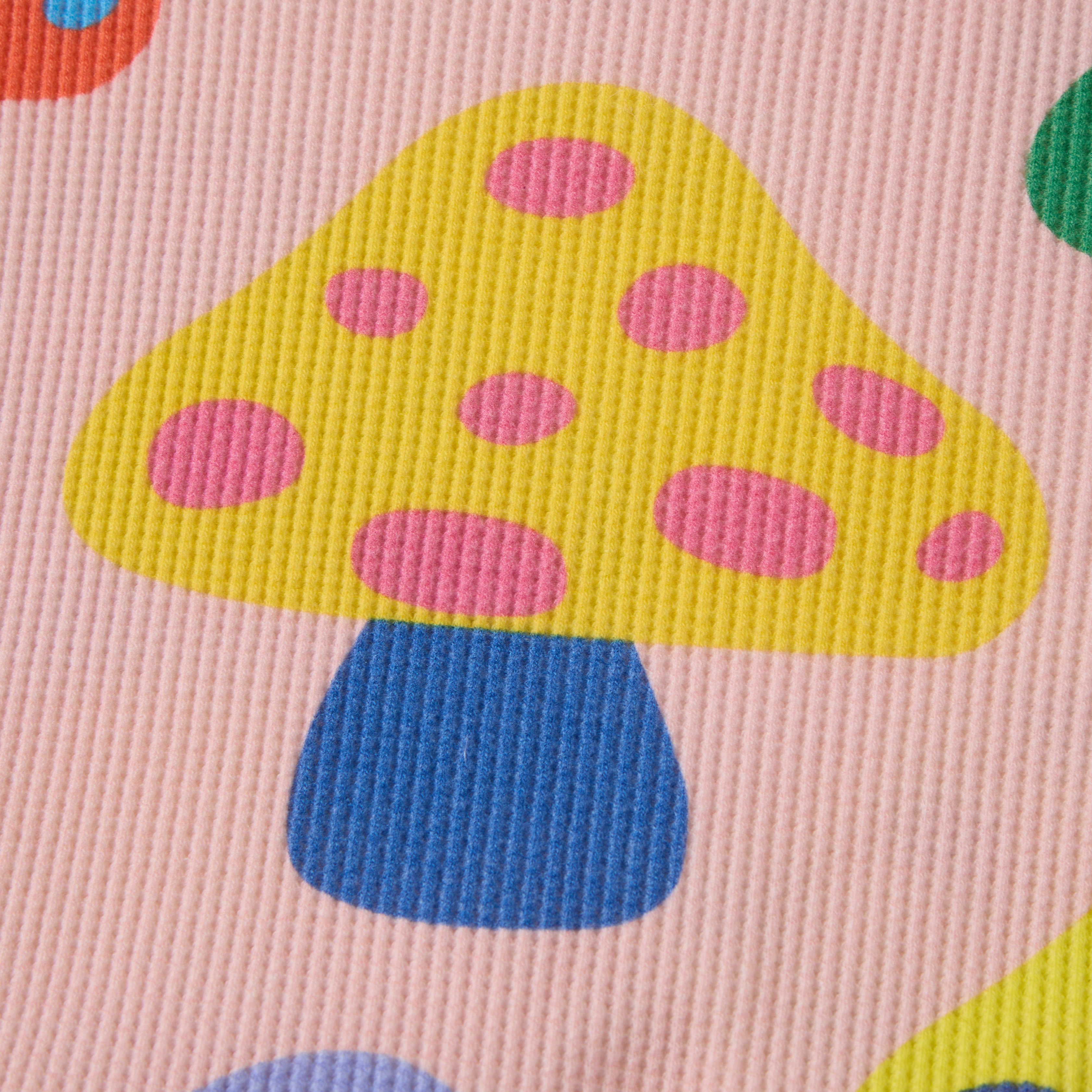 Baby Waffel Sweatshirt mit Bunt Pilzmuster, 2-teiliges Set - image 4