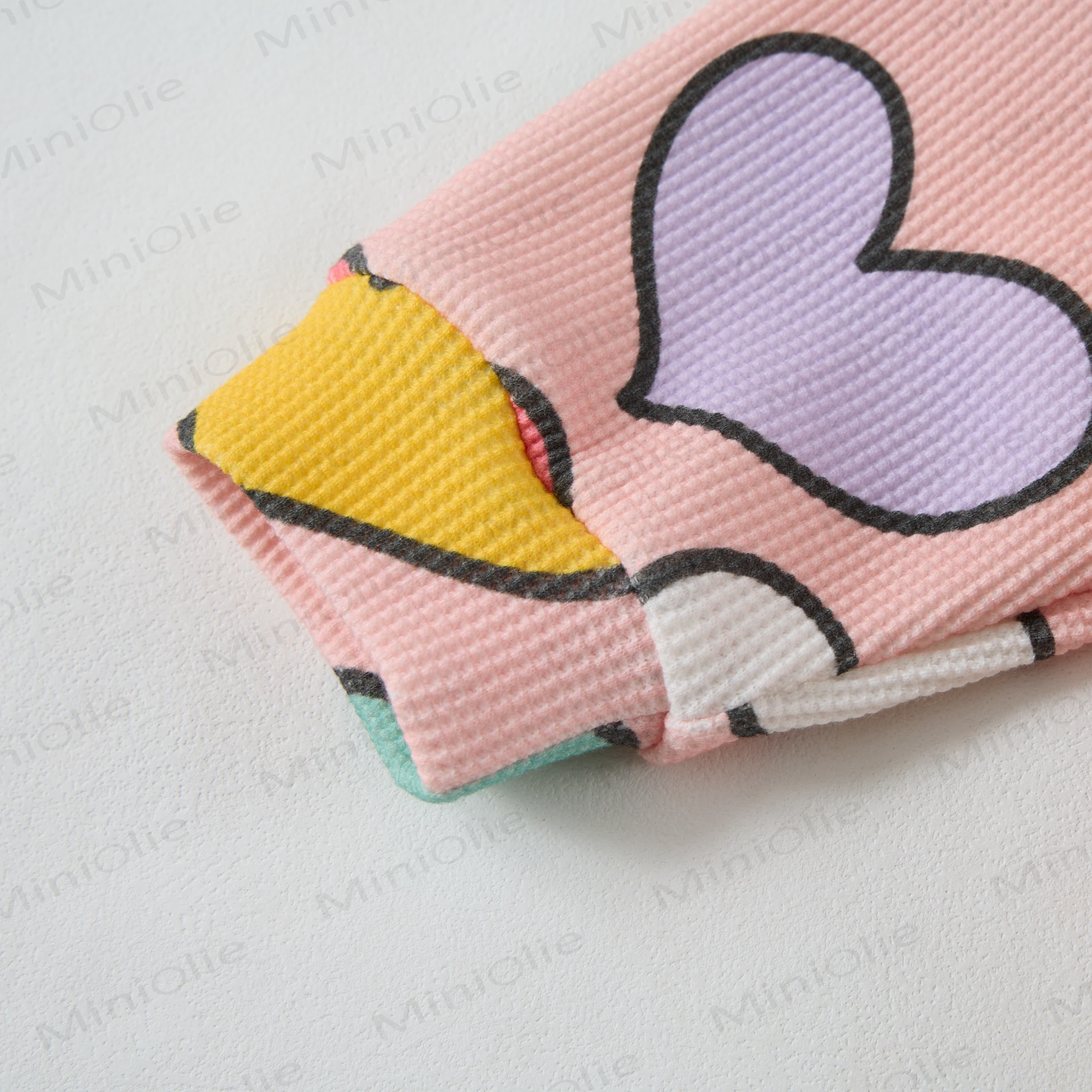 Baby Sweatshirt mit Bunt Waffel und Herz , 2-teiliges Set - image 3