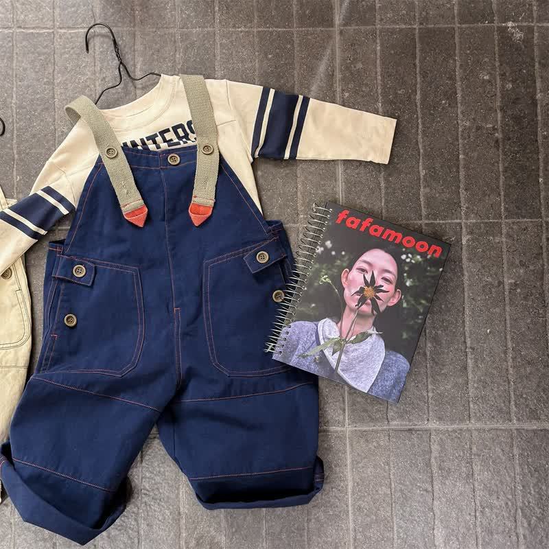 Baby Kleinkind -Mädchen Overalls, Einfarbig - Marineblau - 8Y - image 5