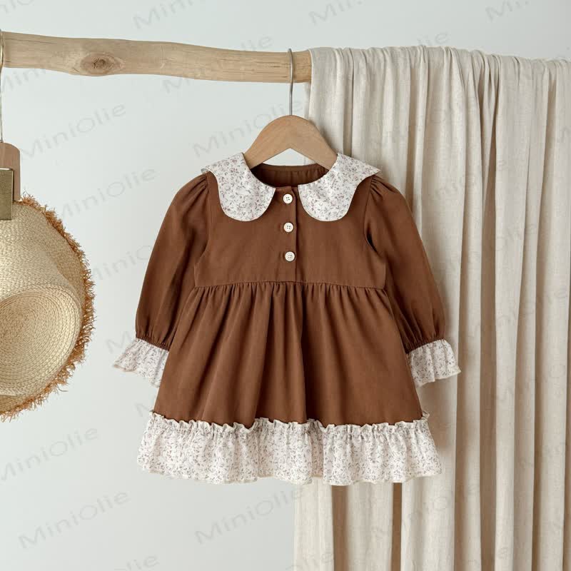 Lace mit Blumen und Spitze für Baby und Kleinkind - Kaffee - 8Y - image 5