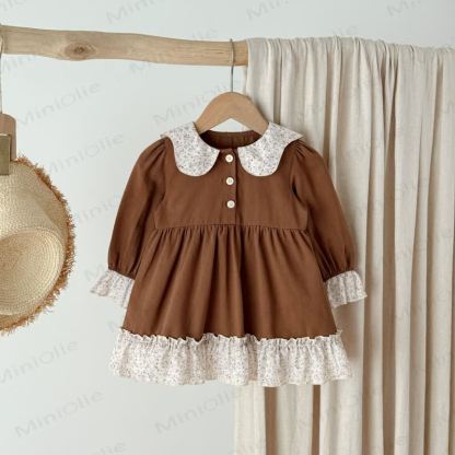 Lace mit Blumen und Spitze für Baby und Kleinkind - Kaffee - 8Y - image 5