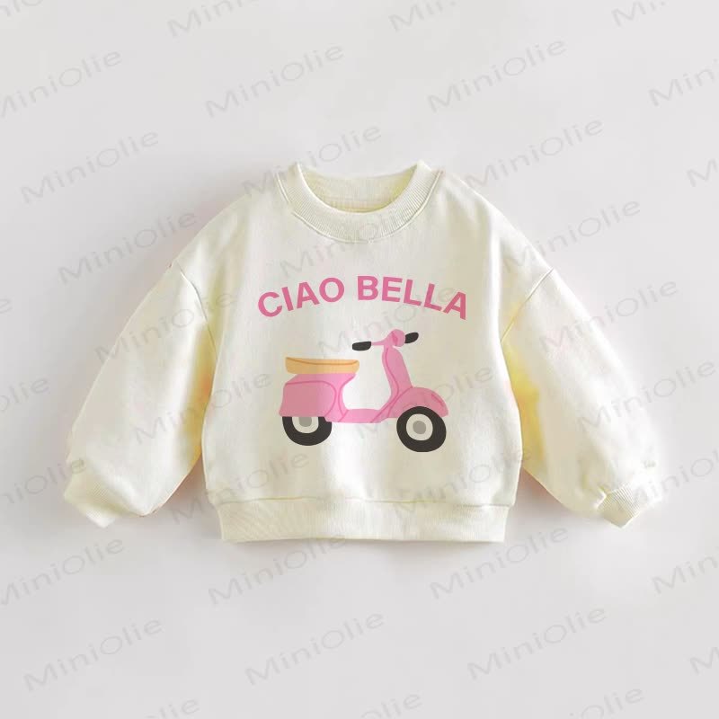 CIAO BELLA Baby Kleinkind Creme Auto Sweatshirt - Creme - 3-5J - image 1