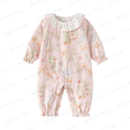 Baby Strampler mit Blumen und Tier - Rosa Gans - 12-18M - image 15