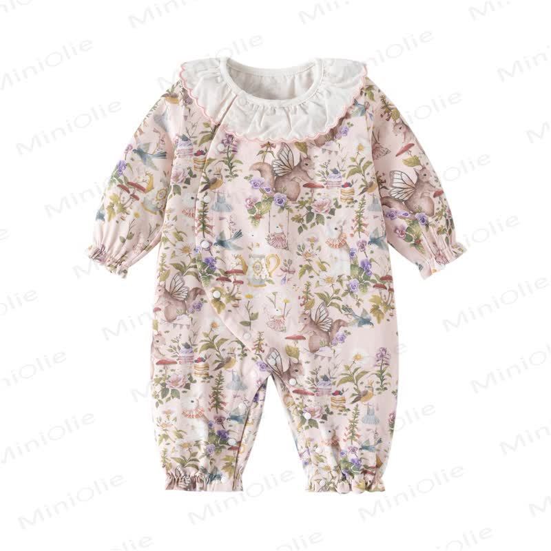 Baby Strampler mit Blumen und Tier - Rosa Hase - 12-18M - image 8