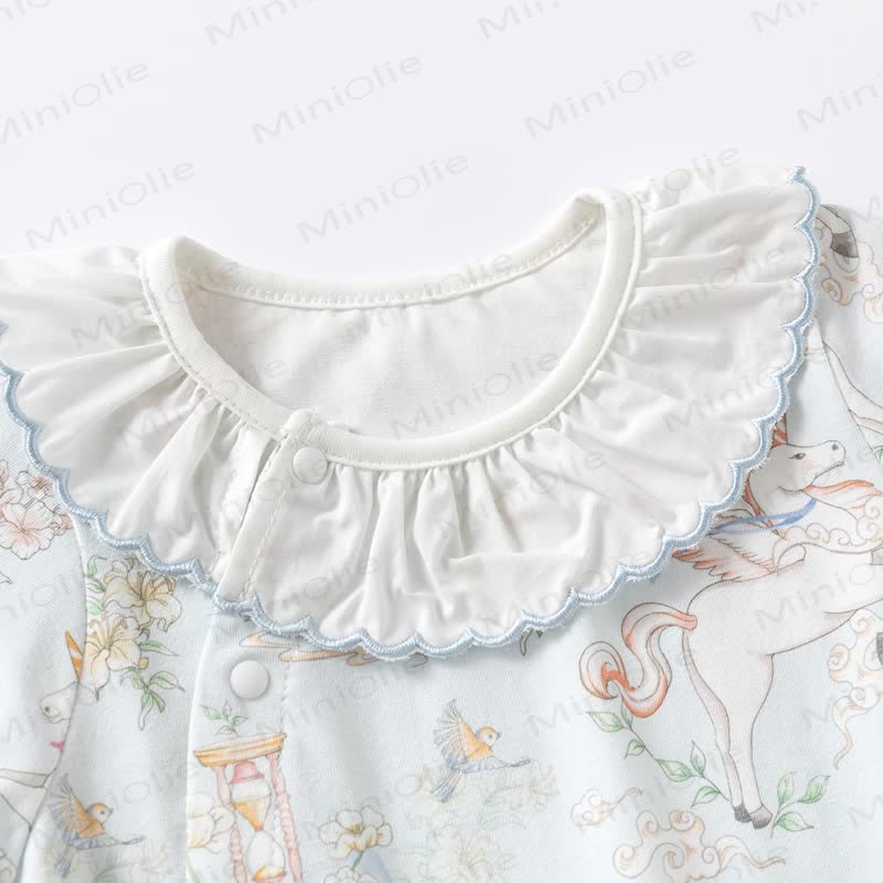 Baby Strampler mit Blumen und Tier - image 3