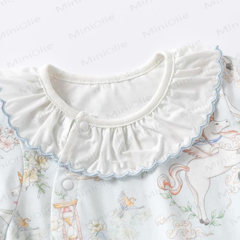 Baby Strampler mit Blumen und Tier - image 3