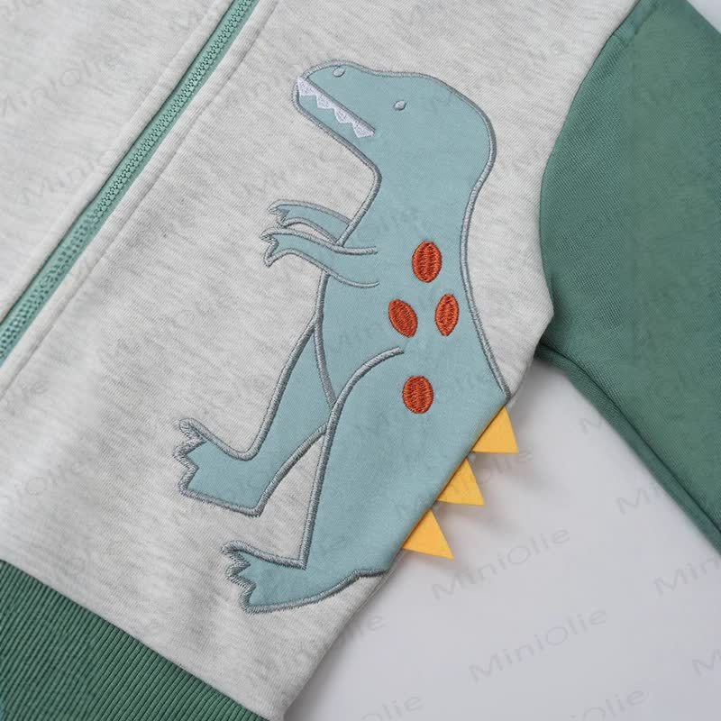 Grüner Kapuzenpullover mit Dinosaurier für Kleinkind (Junge) - image 4