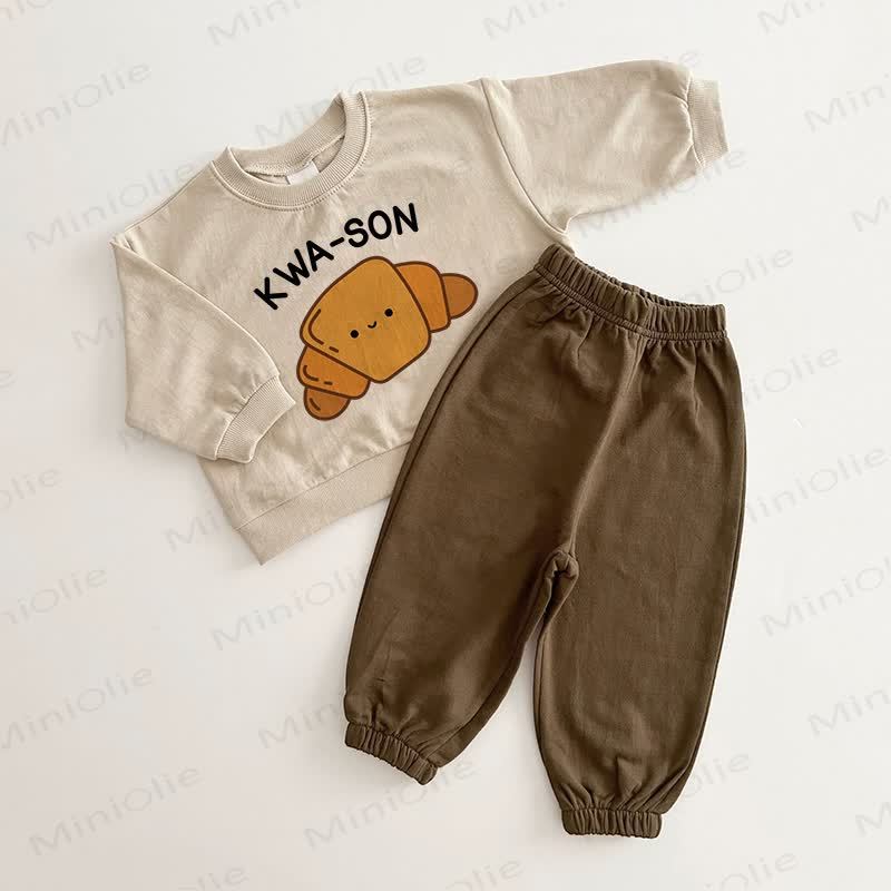 KWA-SON Baby Croissant Braun Beige 2-teiliges Set - Braun Beige - 2-3J - image 1