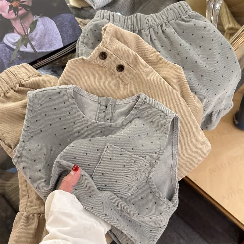  Baby Kleinkind Mädchen Set , Einfarbig/ Punkt , 2-teilig - image 3