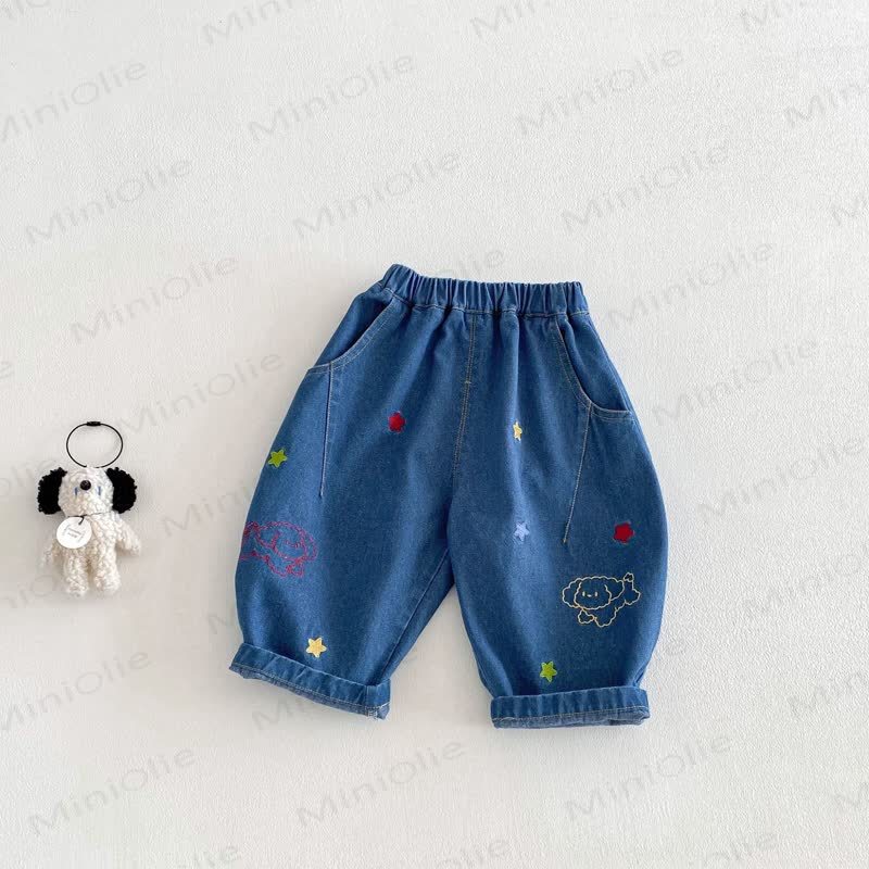 Jeans mit Hundestickerei für Baby und Kleinkind - image 2