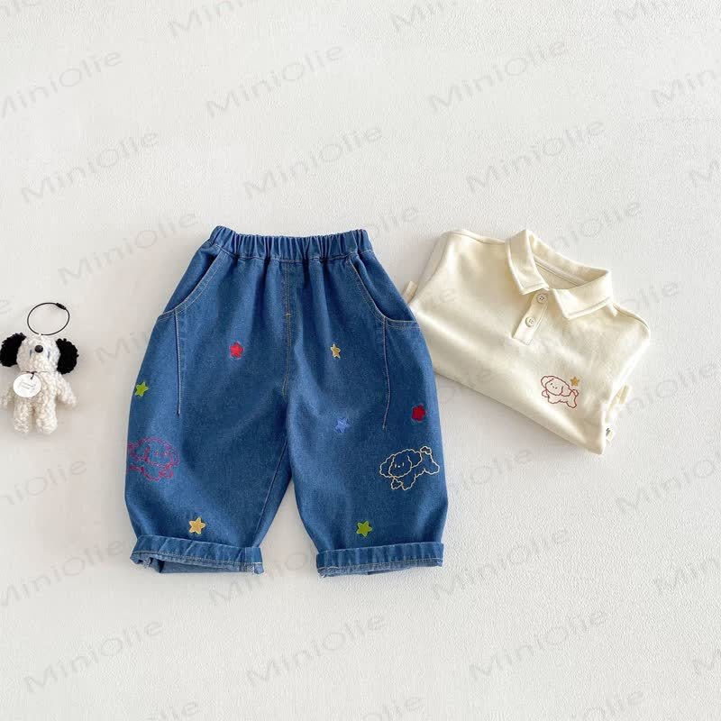 Jeans mit Hundestickerei für Baby und Kleinkind - image 3