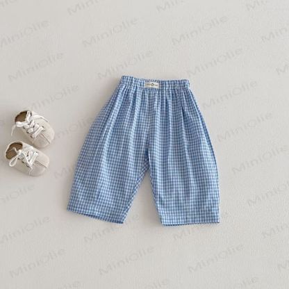 Baby Kleinkind - Hose - Blau weiß Plaid - 5-7J - image 6
